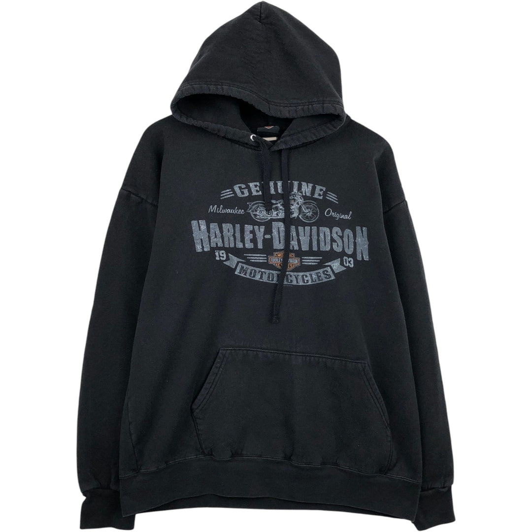 Harley-Davidson Advertising Pullover Hoodie, Men's XL unclear black type Vintage Second Hand