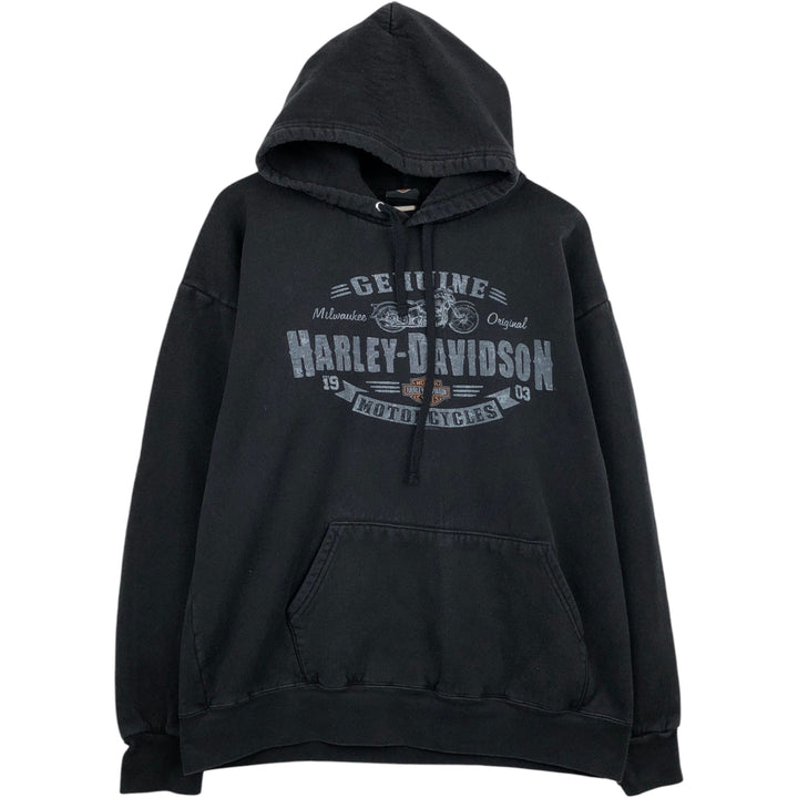 Harley-Davidson Advertising Pullover Hoodie, Men's XL unclear black type Vintage Second Hand
