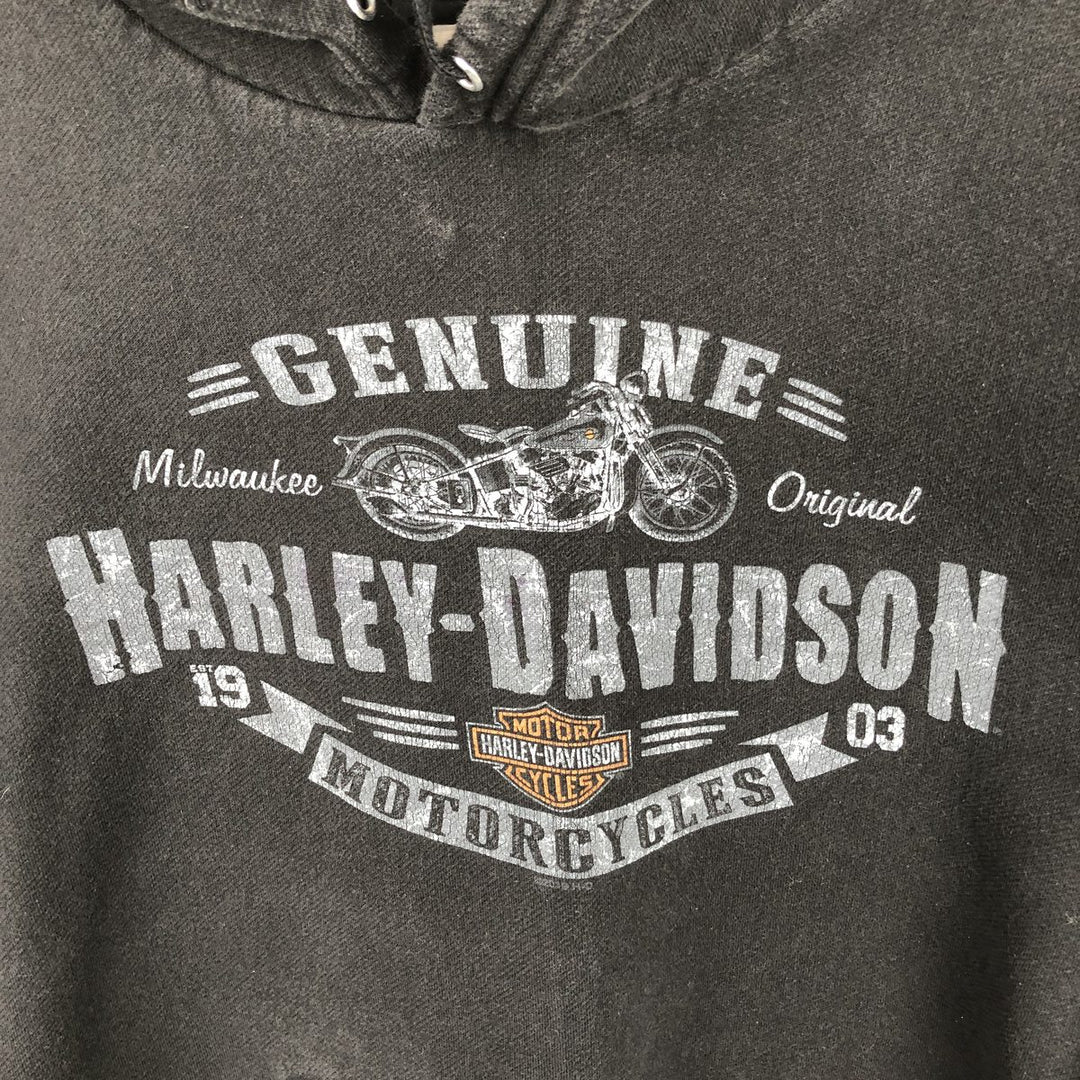 Harley-Davidson Advertising Pullover Hoodie, Men's XL unclear black type Vintage Second Hand