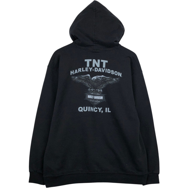 Harley-Davidson Advertising Pullover Hoodie, Men's Size L cotton black type Vintage Second Hand