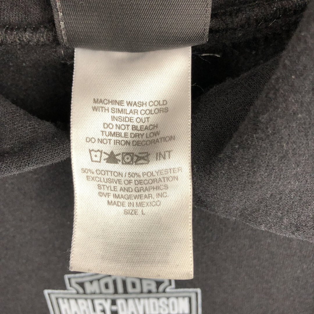 Harley-Davidson Advertising Pullover Hoodie, Men's Size L cotton black type Vintage Second Hand