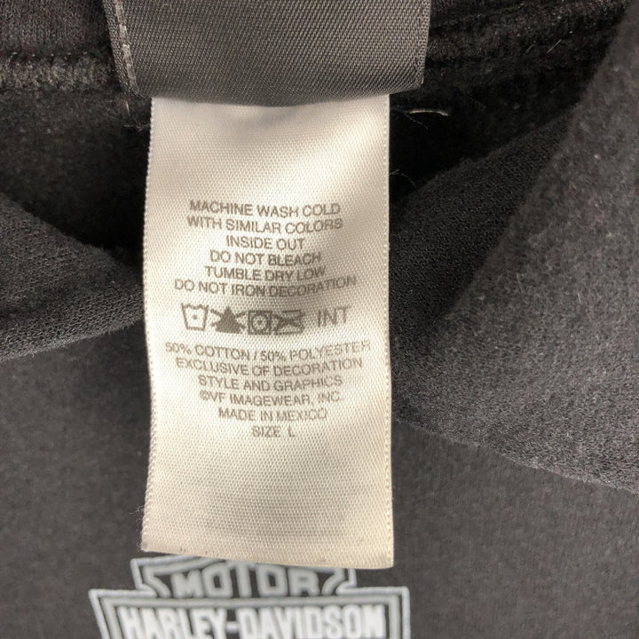 Harley-Davidson Advertising Pullover Hoodie, Men's Size L cotton black type Vintage Second Hand