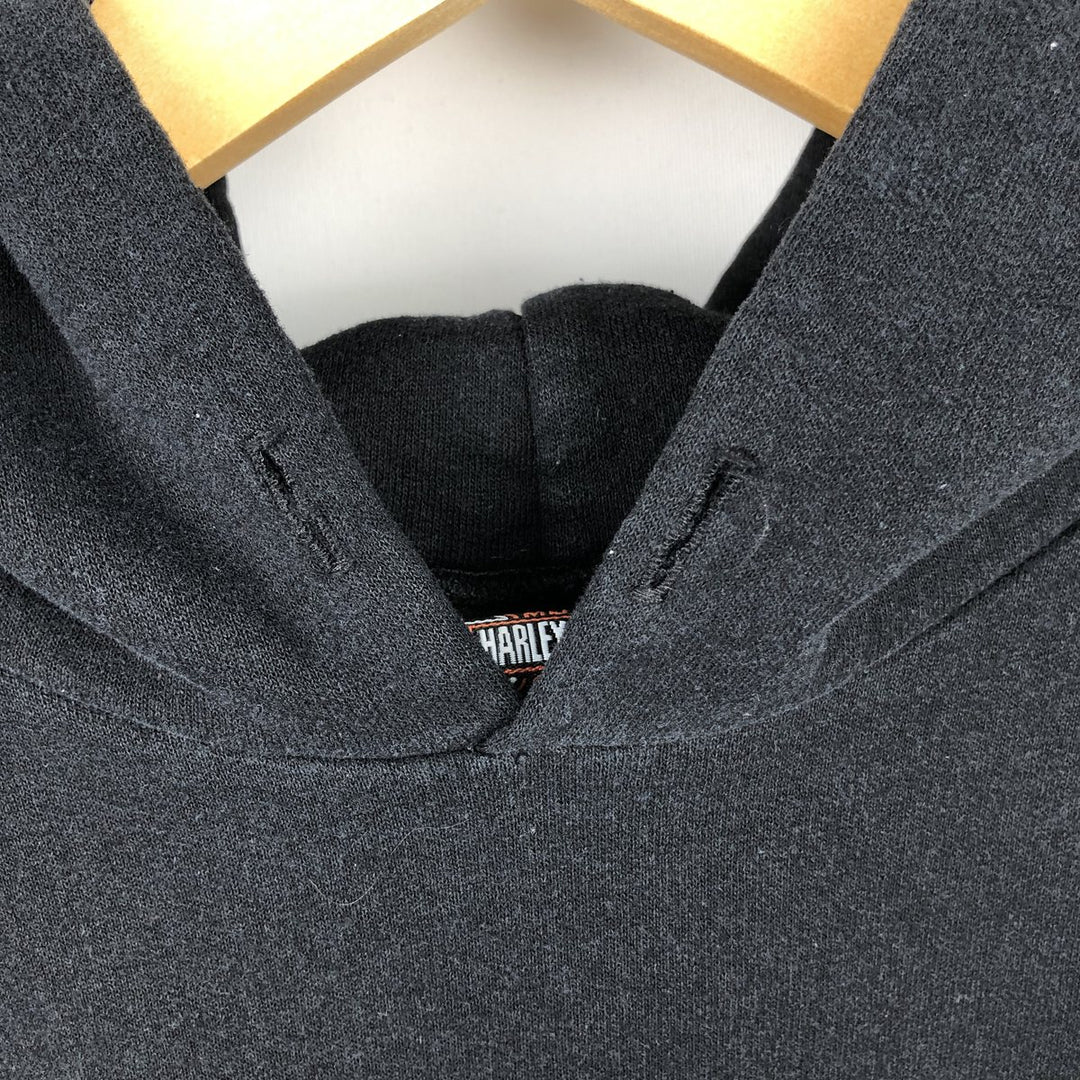 Harley-Davidson Advertising Pullover Hoodie, Men's Size L cotton black type Vintage Second Hand