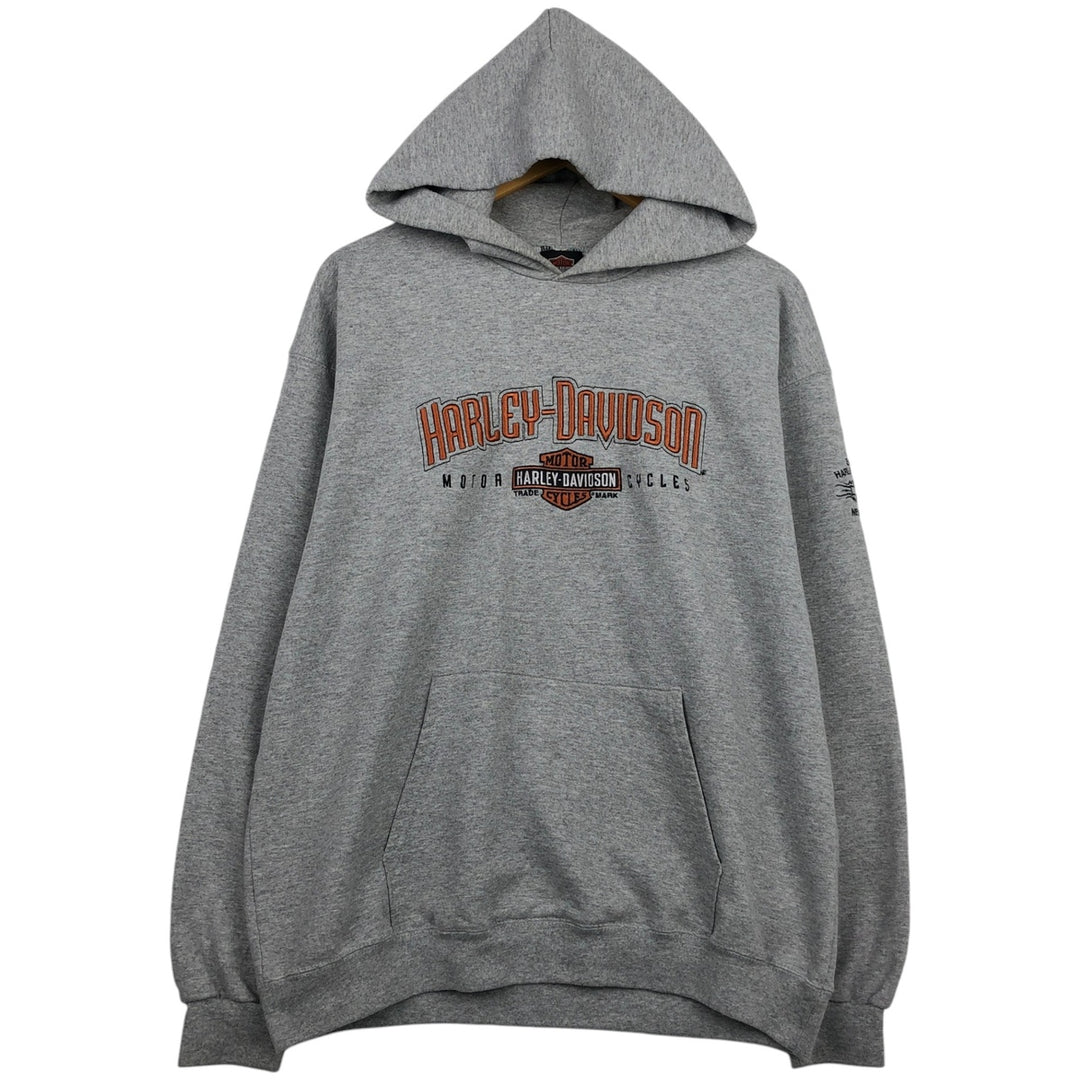Harley-Davidson Advertising Pullover Hoodie, Men's Size L cotton gray type Vintage Second Hand