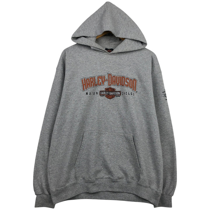 Harley-Davidson Advertising Pullover Hoodie, Men's Size L cotton gray type Vintage Second Hand