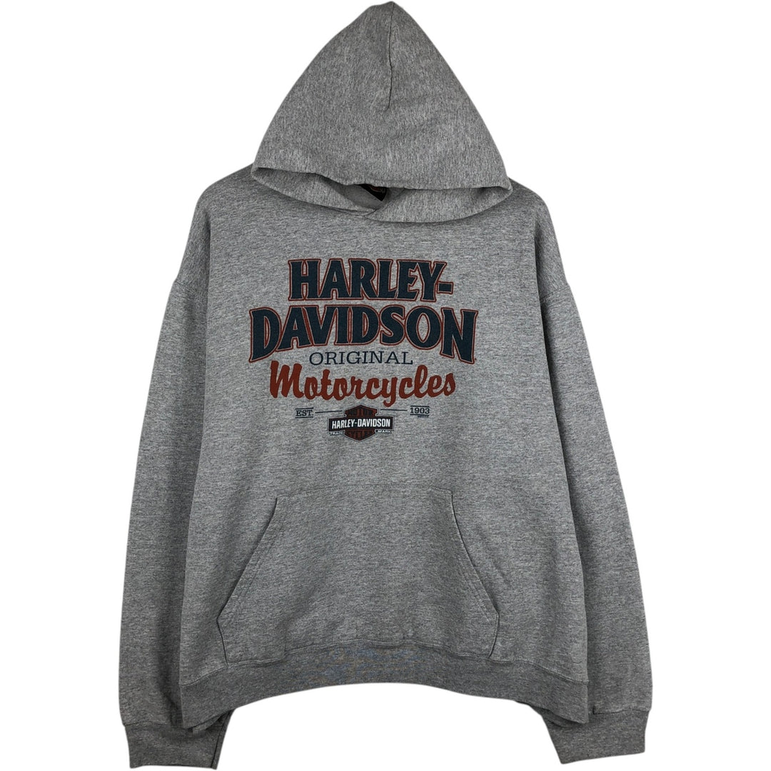 Harley-Davidson Eagle Pattern Advertising Sweatshirt Pullover Hoodie, Men's XXL (approx.) unclear gray type Vintage Second Hand