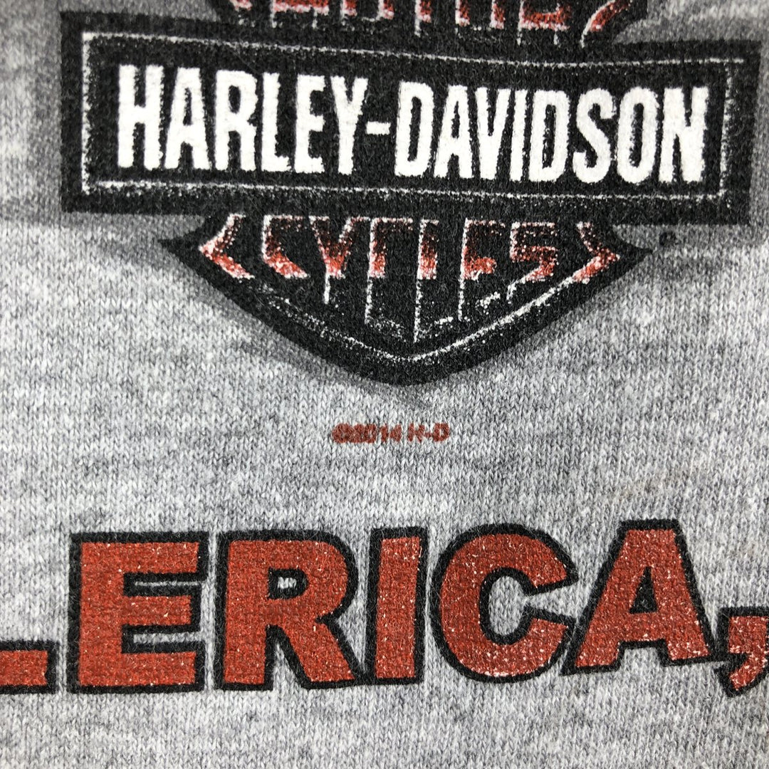 Harley-Davidson Eagle Pattern Advertising Sweatshirt Pullover Hoodie, Men's XXL (approx.) unclear gray type Vintage Second Hand