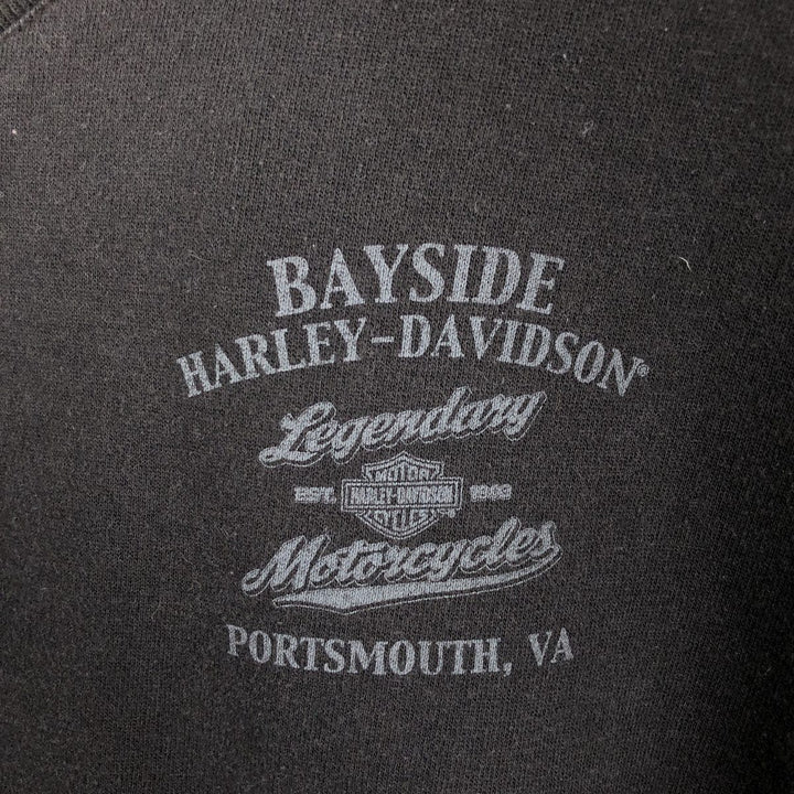 Harley-Davidson V-neck hooded advertising sweatshirt pullover hoodie, men's size XXL equivalent. cotton black type Vintage Second Hand