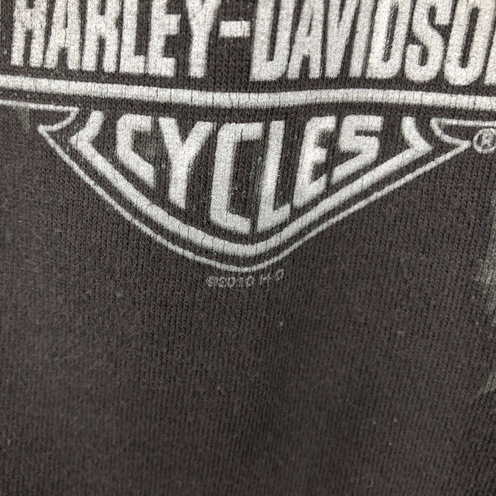 Harley-Davidson V-neck hooded advertising sweatshirt pullover hoodie, men's size XXL equivalent. cotton black type Vintage Second Hand