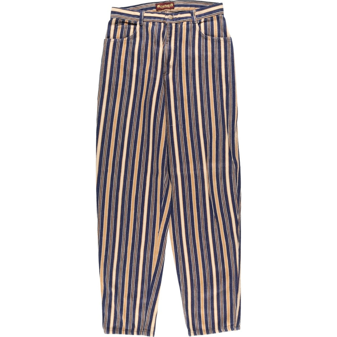 DOC CIGAR Multi-stripe Tapered Denim Pants, Women's Size L (equivalent to W28) unclear navy blue type Vintage Second Hand