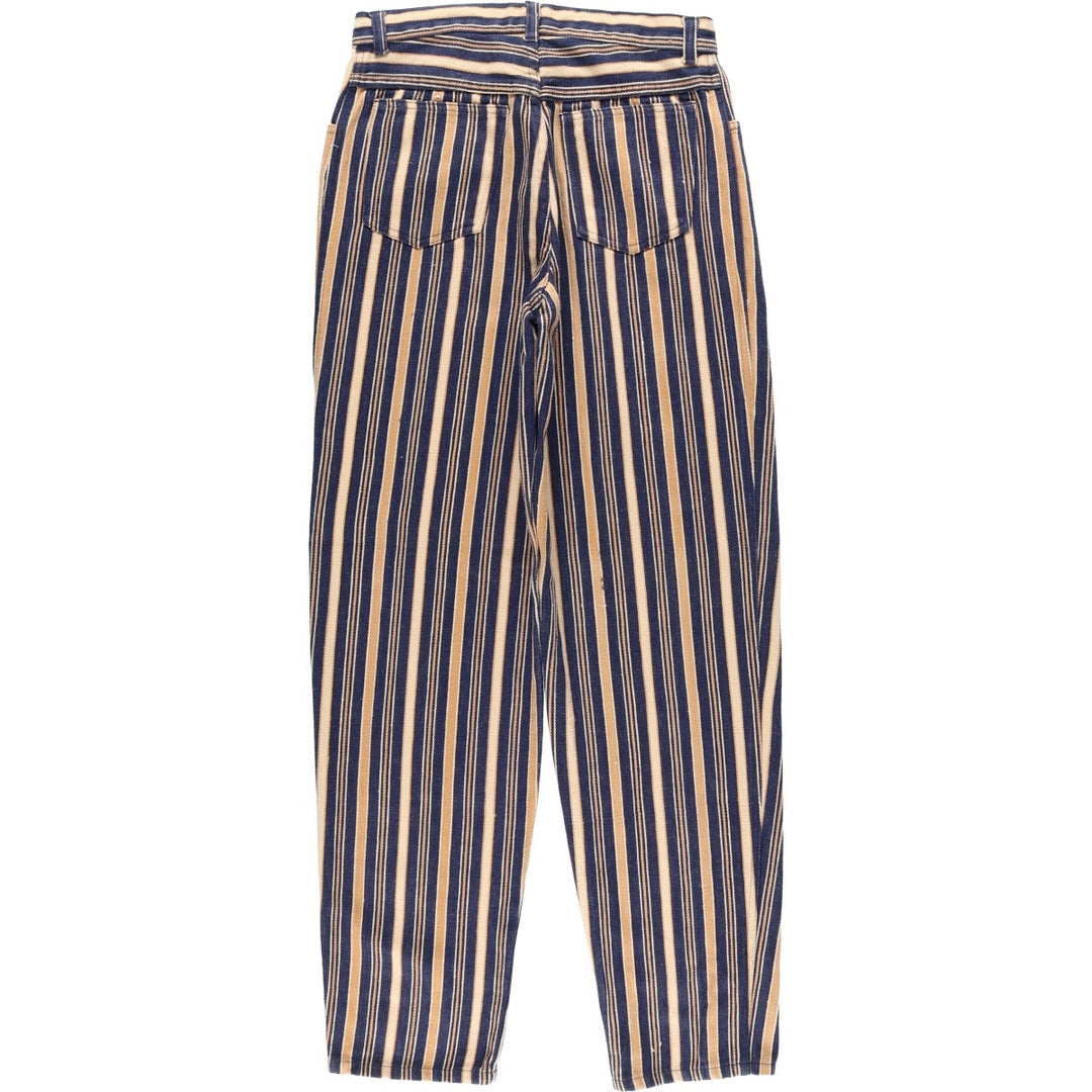 DOC CIGAR Multi-stripe Tapered Denim Pants, Women's Size L (equivalent to W28) unclear navy blue type Vintage Second Hand