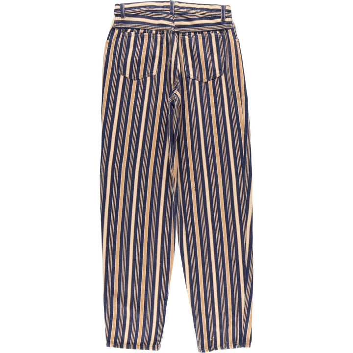 DOC CIGAR Multi-stripe Tapered Denim Pants, Women's Size L (equivalent to W28) unclear navy blue type Vintage Second Hand