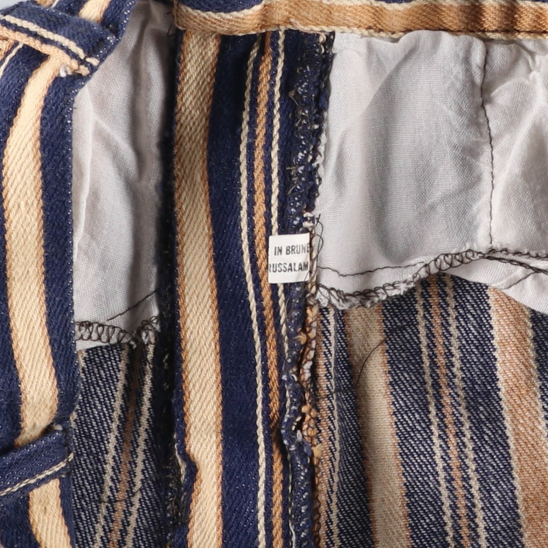 DOC CIGAR Multi-stripe Tapered Denim Pants, Women's Size L (equivalent to W28) unclear navy blue type Vintage Second Hand