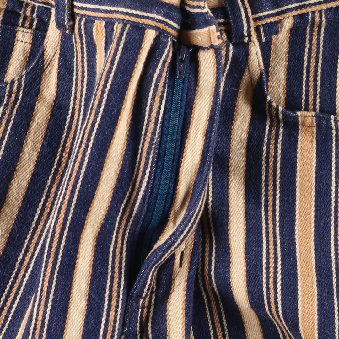 DOC CIGAR Multi-stripe Tapered Denim Pants, Women's Size L (equivalent to W28) unclear navy blue type Vintage Second Hand