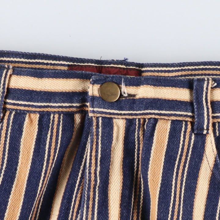 DOC CIGAR Multi-stripe Tapered Denim Pants, Women's Size L (equivalent to W28) unclear navy blue type Vintage Second Hand