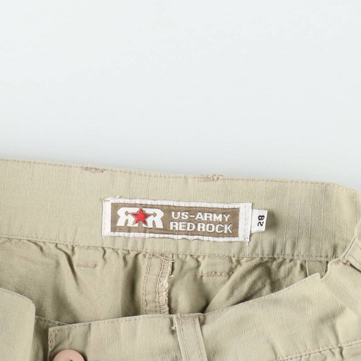 Civilian-made RED ROCK ripstop military pants, women's size L (equivalent to W28). cotton Khaki type beige Vintage Second Hand