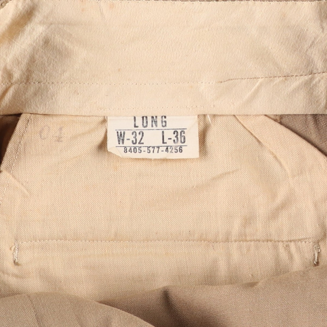 Chino Trousers Military Pants W32 L36 LONG Men's W29 equivalent Vintage unclear Beige type Vintage Second Hand