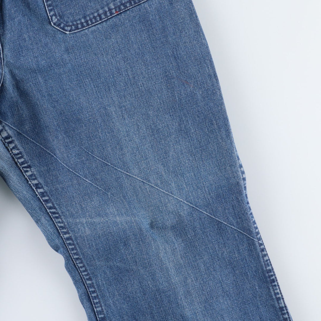 1990'S US Navy Military Issue Denim Sailor Pants, Flare Pants, Made in USA, Size 16L (Women's L/W28 equivalent), Vintage unclear blue type Vintage Second Hand
