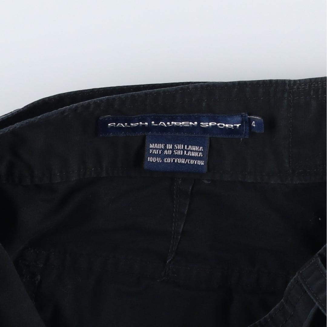 Ralph Lauren RALPH LAUREN SPORT Women's Half Pants/Shorts, Size XL (equivalent to W32) cotton black type Vintage Second Hand