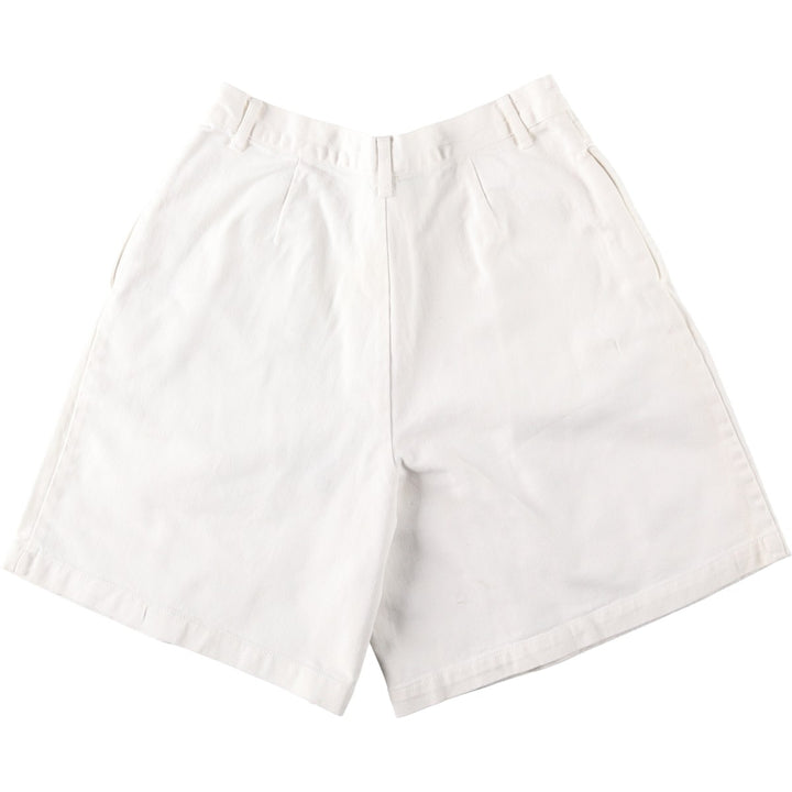 80s-90'S Ralph Lauren Two-Pleat Chino Shorts, Made in USA, Women's Size L (W30 equivalent), Vintage cotton white type Vintage Second Hand