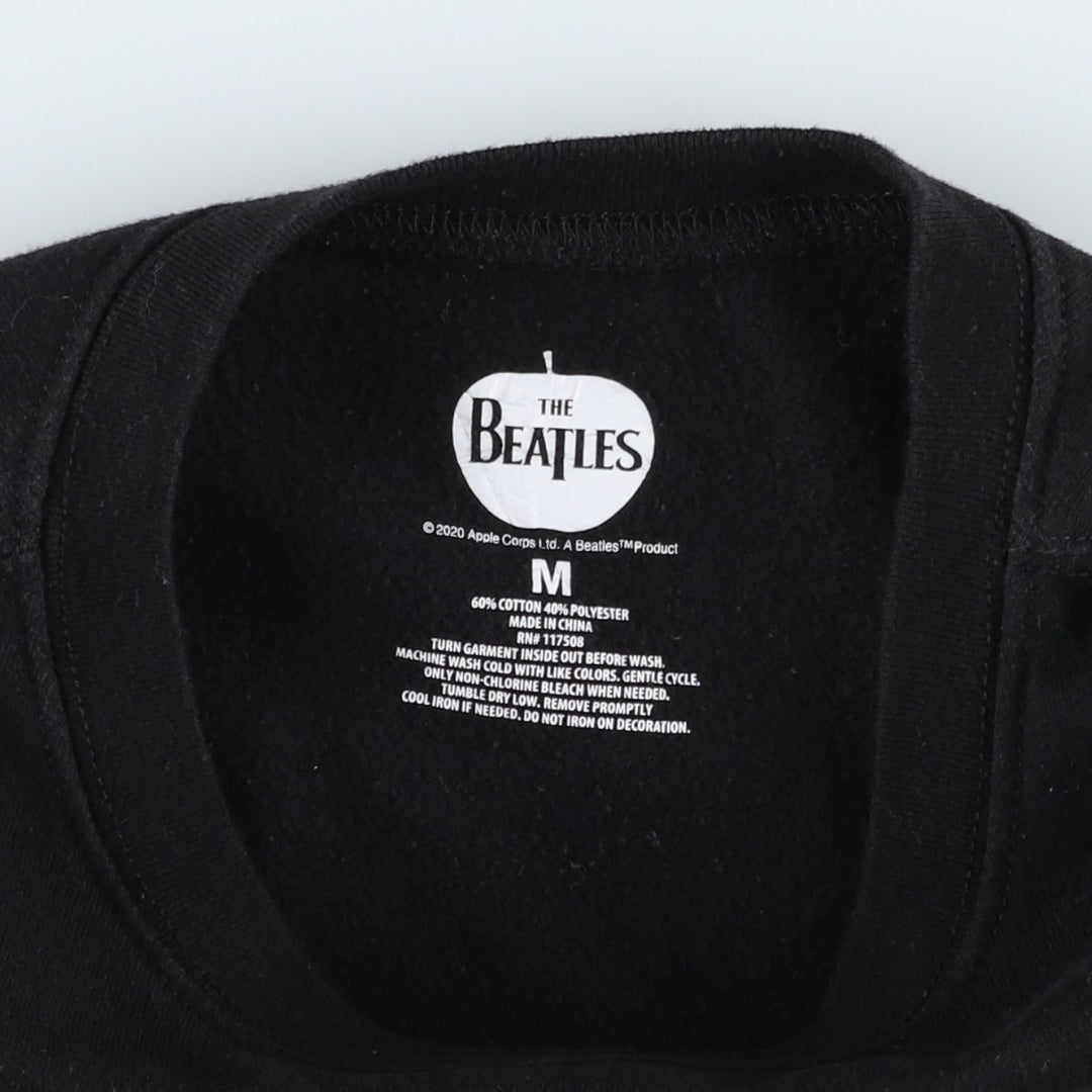 THE BEATLES band sweatshirt, women's size M cotton black type Vintage Second Hand
