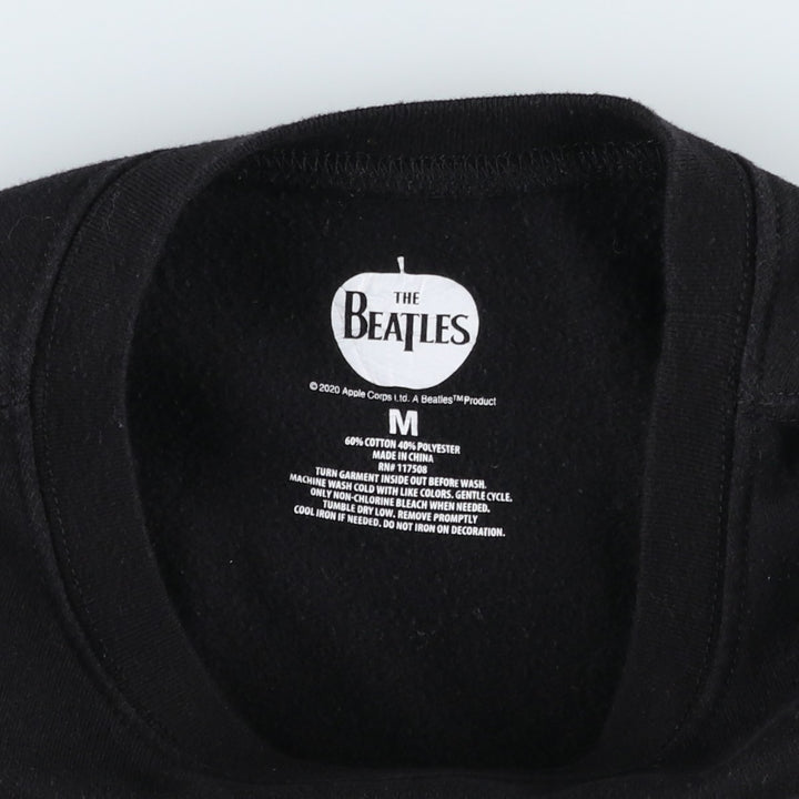 THE BEATLES band sweatshirt, women's size M cotton black type Vintage Second Hand