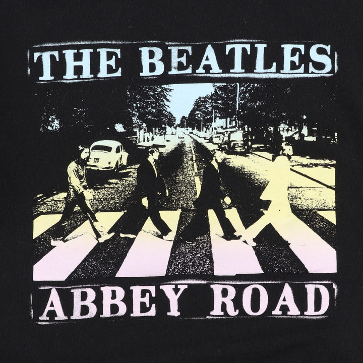 THE BEATLES band sweatshirt, women's size M cotton black type Vintage Second Hand