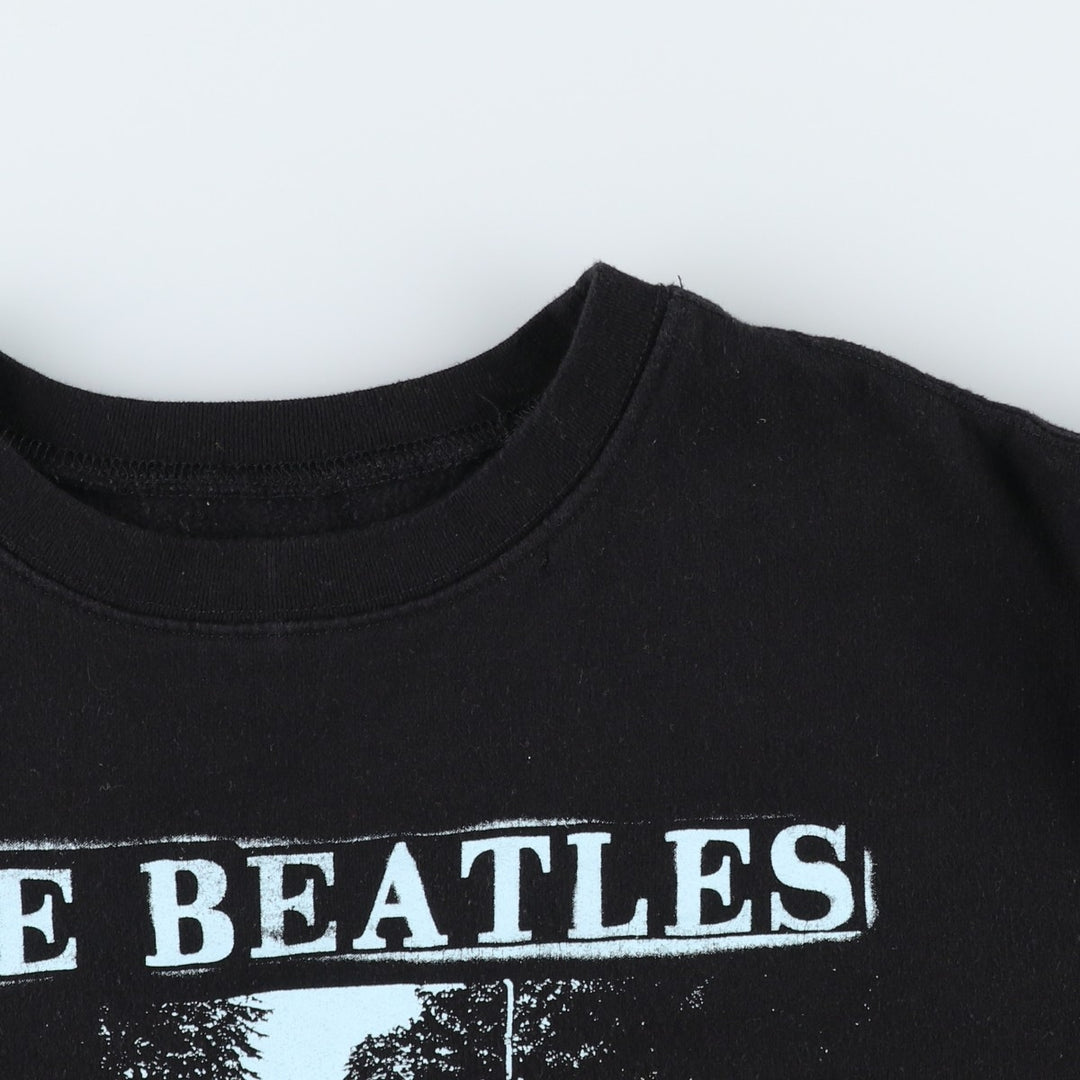 THE BEATLES band sweatshirt, women's size M cotton black type Vintage Second Hand