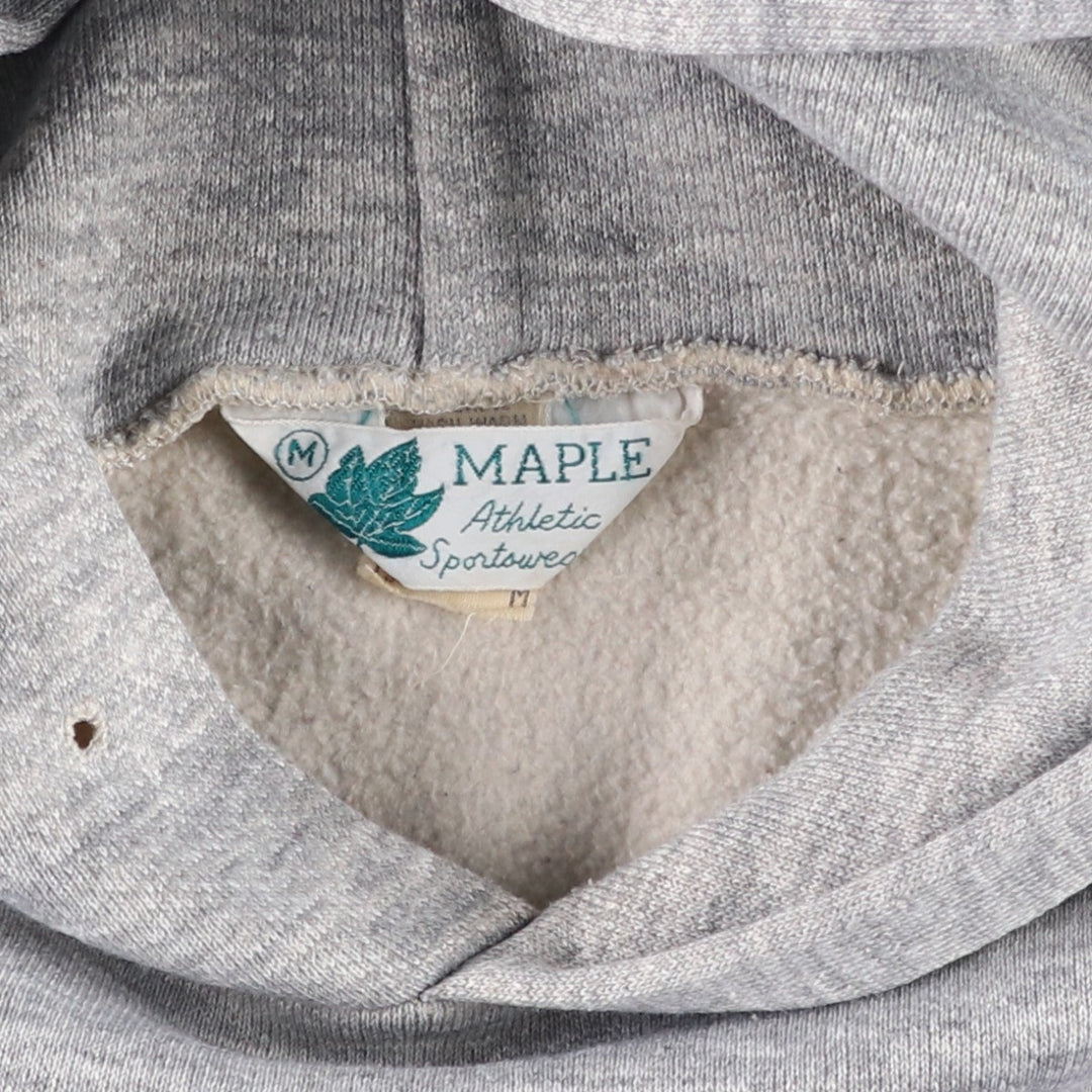 ~90'S MAPLE Triple Print College Sweatshirt Pullover Hoodie, Women's Size M (Equivalent), Vintage unclear gray type Vintage Second Hand