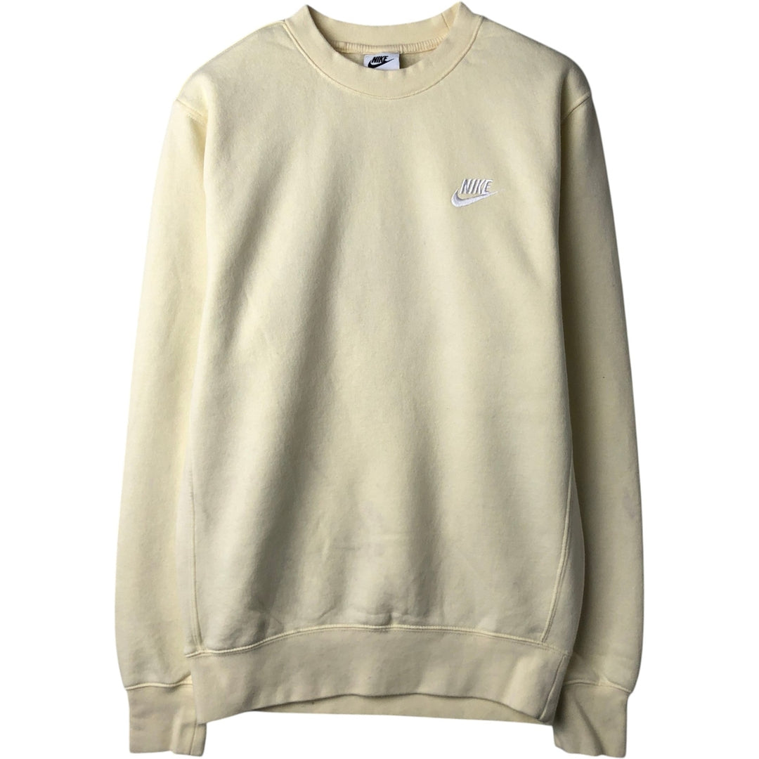 Nike One Point Logo Sweatshirt Trainer Men's XS cotton lemon yellow Vintage Second Hand