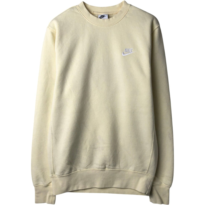 Nike One Point Logo Sweatshirt Trainer Men's XS cotton lemon yellow Vintage Second Hand