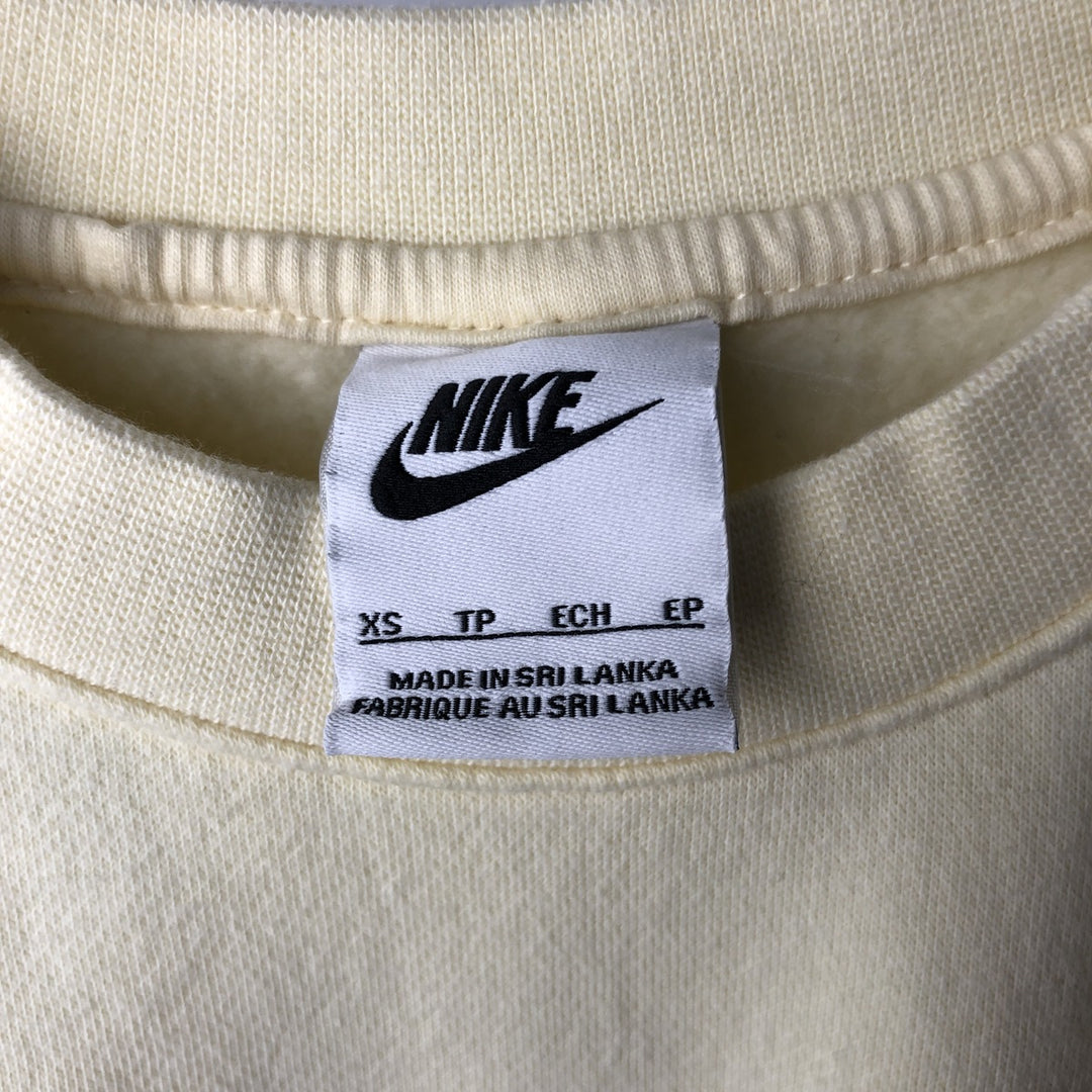 Nike One Point Logo Sweatshirt Trainer Men's XS cotton lemon yellow Vintage Second Hand