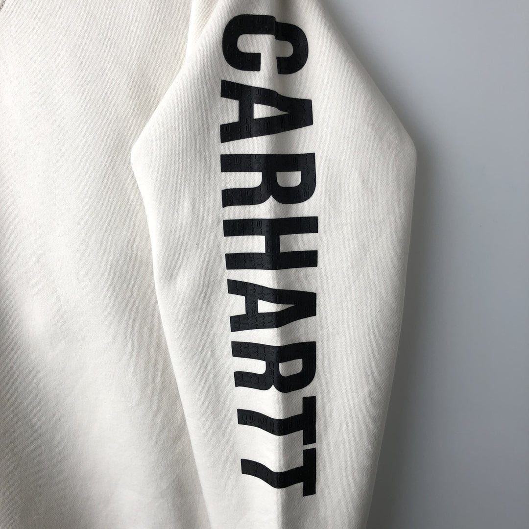 Carhartt Relaxed Fit Logo Sweatshirt (Women's Size XL) cotton ivory Vintage Second Hand