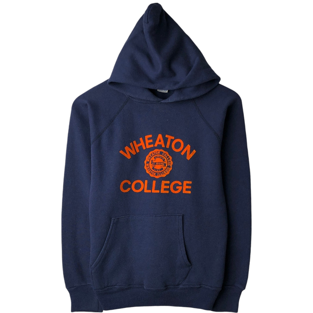 80'S Champion Tricolor Tag Triple Print College Sweatshirt Pullover Hoodie, Made in USA, Women's Size M (approx.) acrylic navy blue type Vintage Second Hand