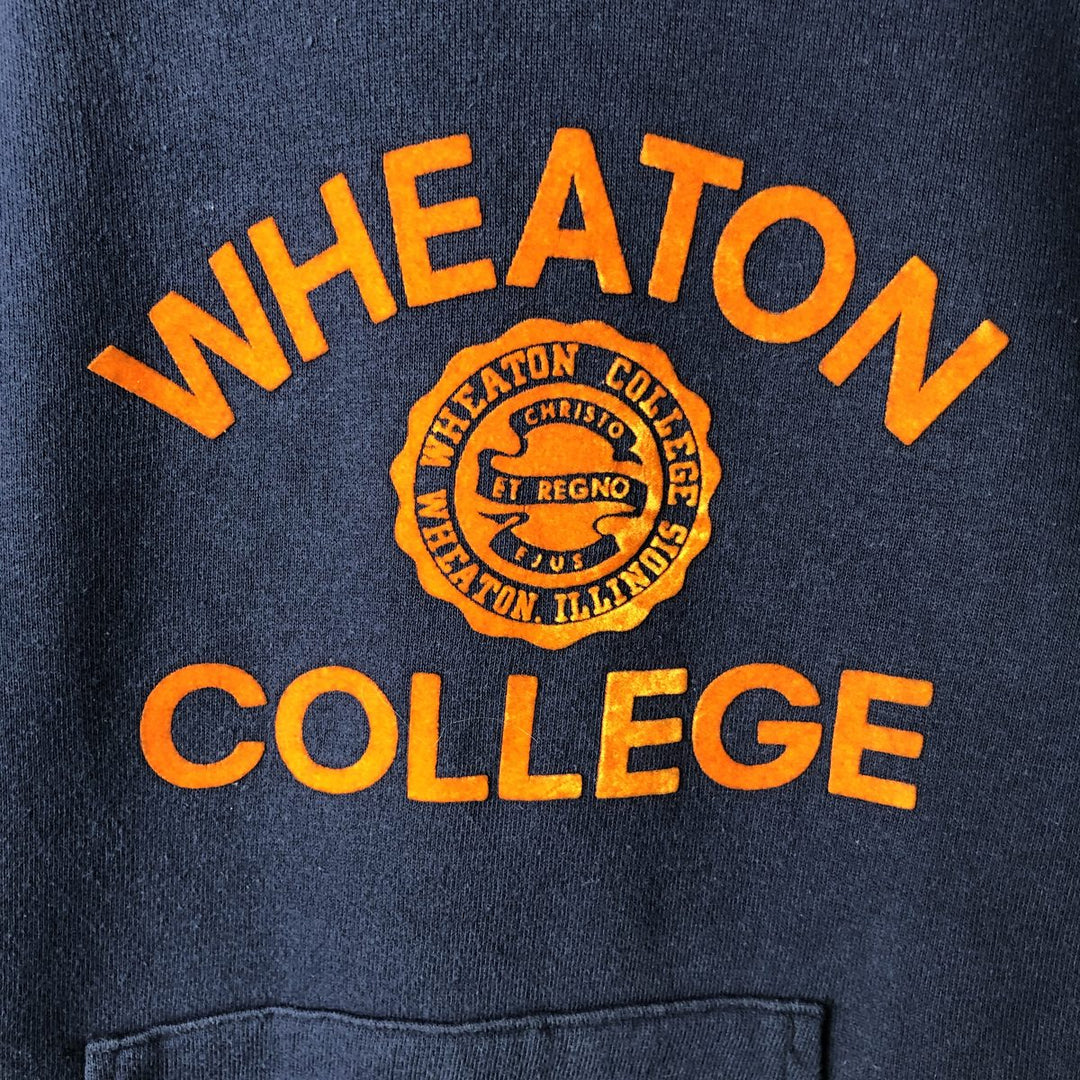 80'S Champion Tricolor Tag Triple Print College Sweatshirt Pullover Hoodie, Made in USA, Women's Size M (approx.) acrylic navy blue type Vintage Second Hand