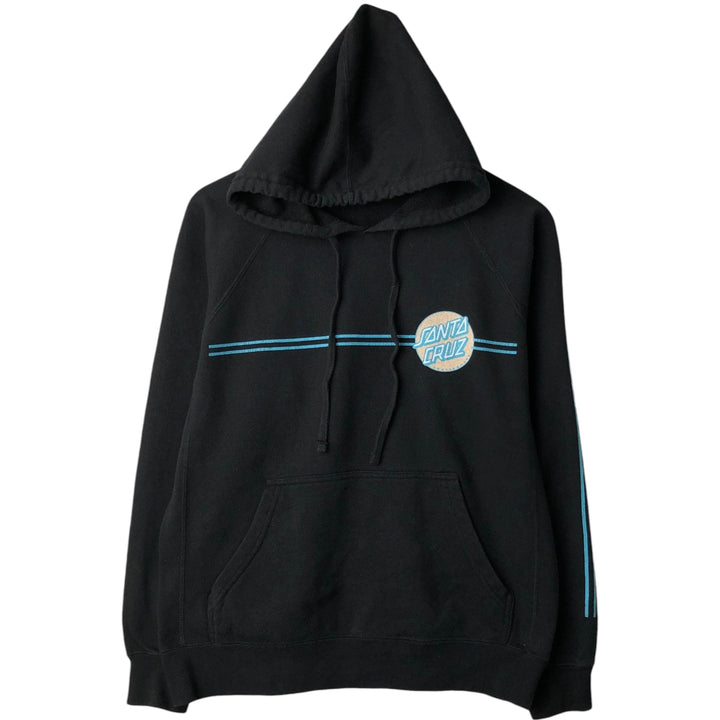 Santa Cruz SANTA CRUZ Back Logo Sweat Pullover Hoodie, Women's Size L (approx.) unclear black type Vintage Second Hand