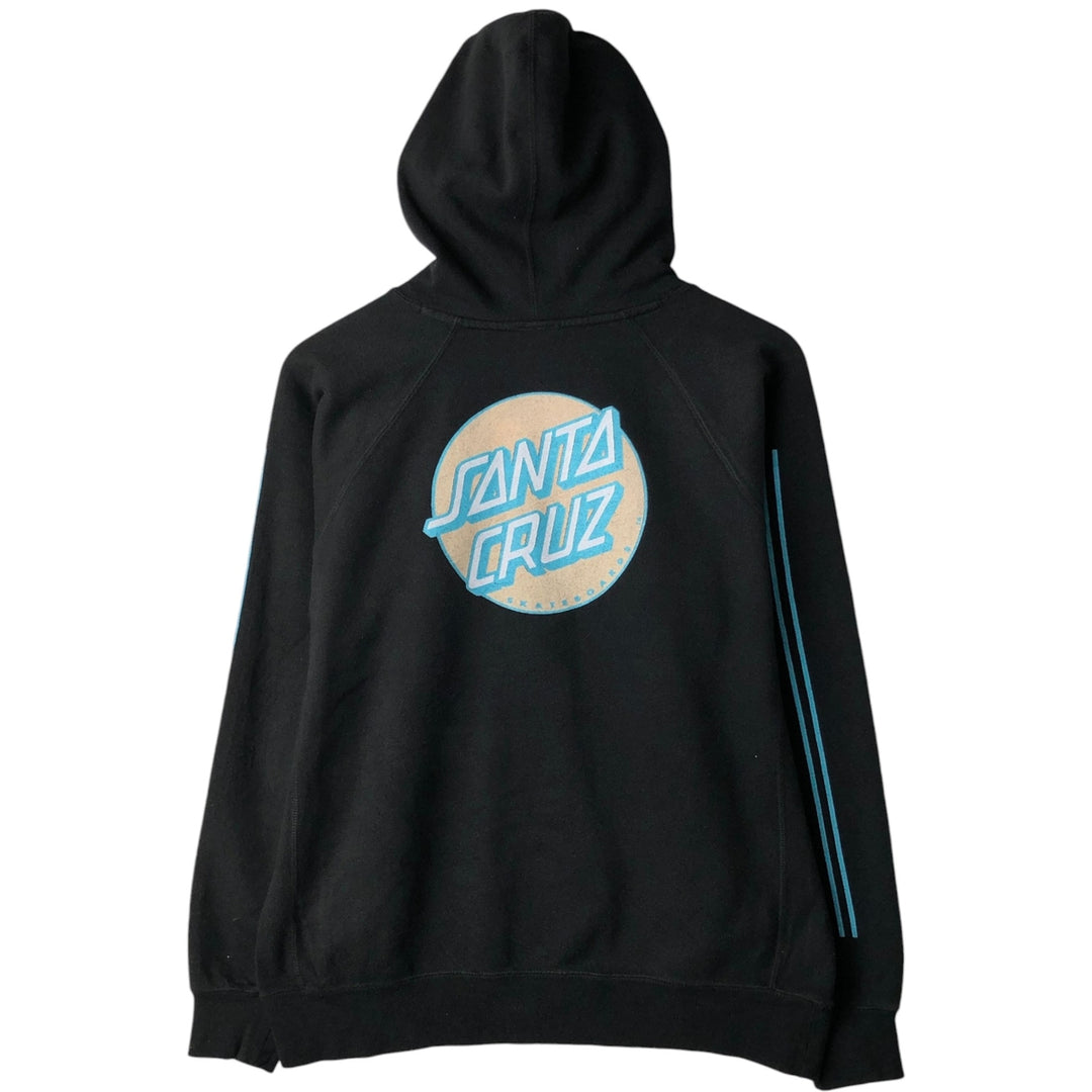 Santa Cruz SANTA CRUZ Back Logo Sweat Pullover Hoodie, Women's Size L (approx.) unclear black type Vintage Second Hand