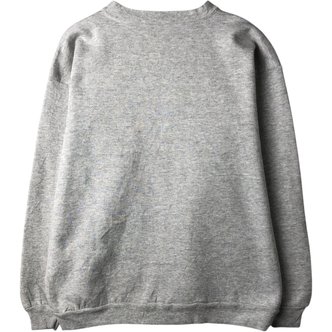 90'S Cotton Grove Animal Sweatshirt with Dog and Cat Pattern, Made in USA, Women's Size L (Equivalent), Vintage cotton gray type Vintage Second Hand