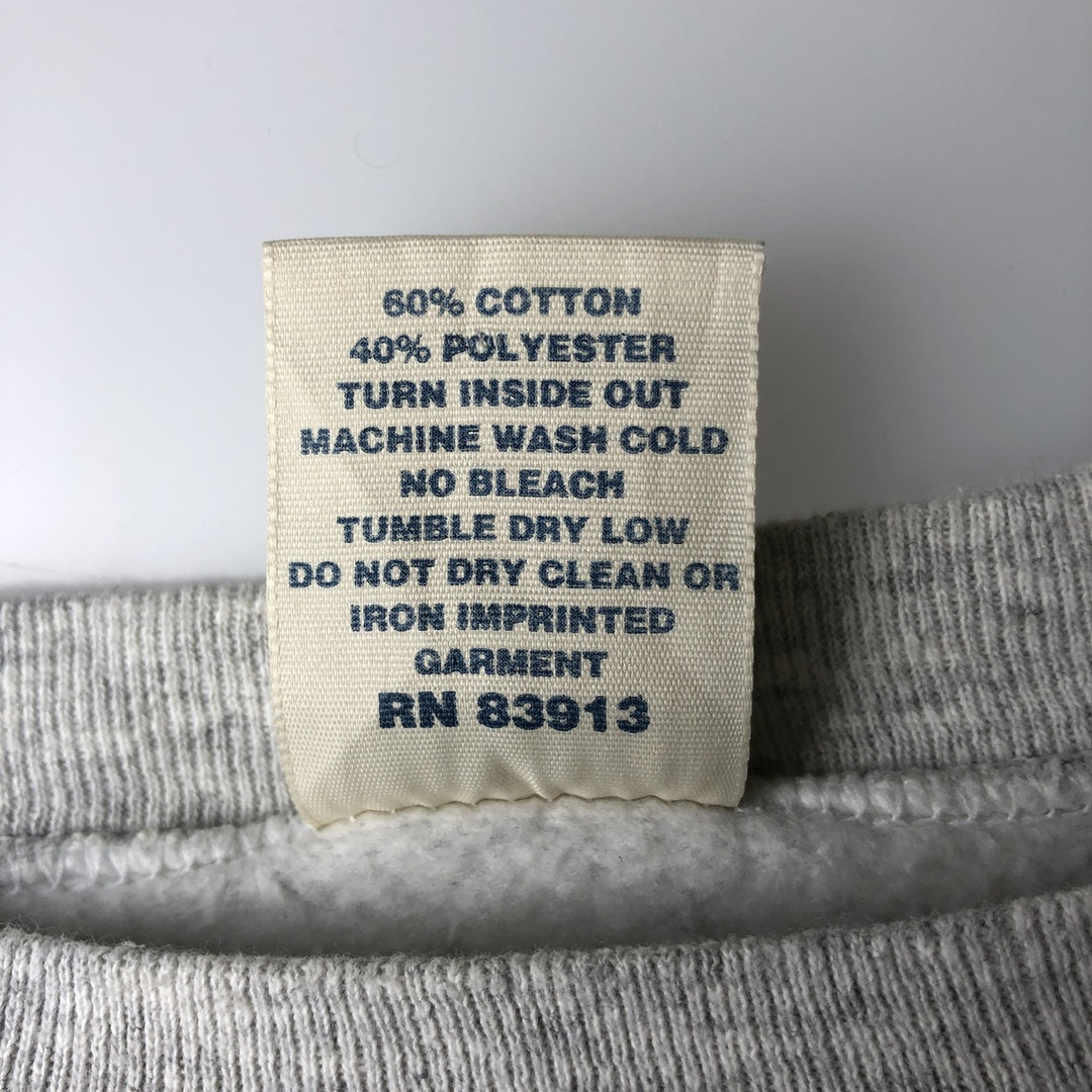 90'S Cotton Grove Animal Sweatshirt with Dog and Cat Pattern, Made in USA, Women's Size L (Equivalent), Vintage cotton gray type Vintage Second Hand