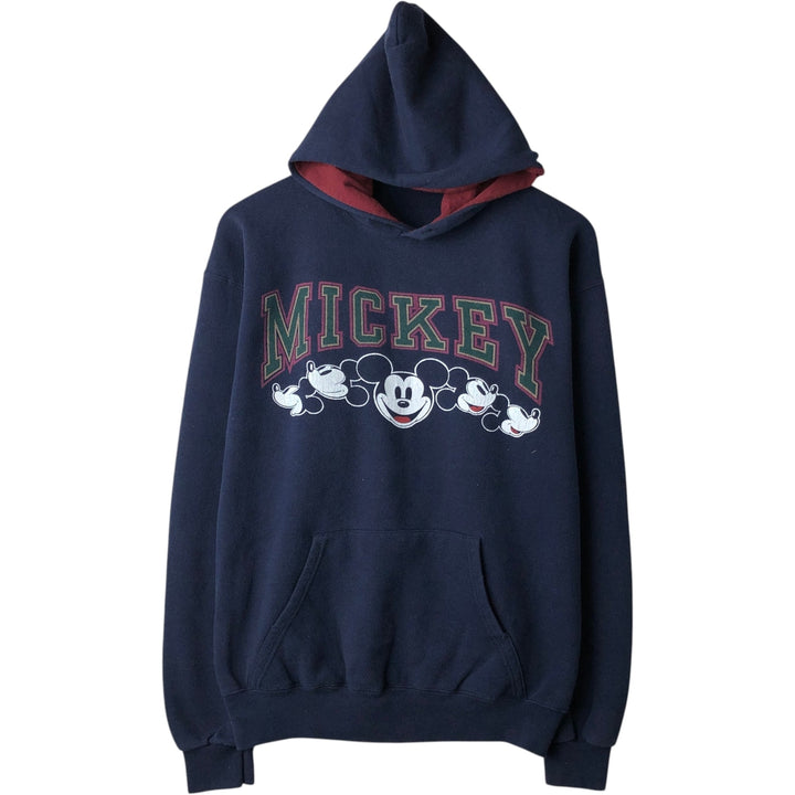 90'S Disney Mickey Mouse Character Sweatshirt Pullover Hoodie, Made in USA, Women's Size L (Equivalent), Vintage unclear navy blue type Vintage Second Hand