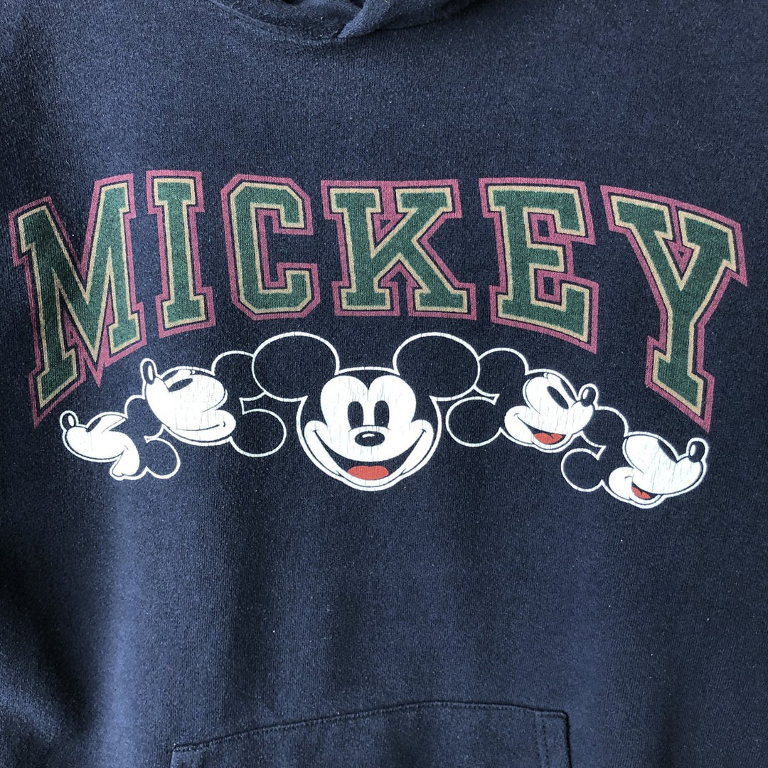 90'S Disney Mickey Mouse Character Sweatshirt Pullover Hoodie, Made in USA, Women's Size L (Equivalent), Vintage unclear navy blue type Vintage Second Hand