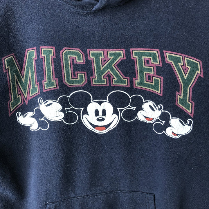 90'S Disney Mickey Mouse Character Sweatshirt Pullover Hoodie, Made in USA, Women's Size L (Equivalent), Vintage unclear navy blue type Vintage Second Hand