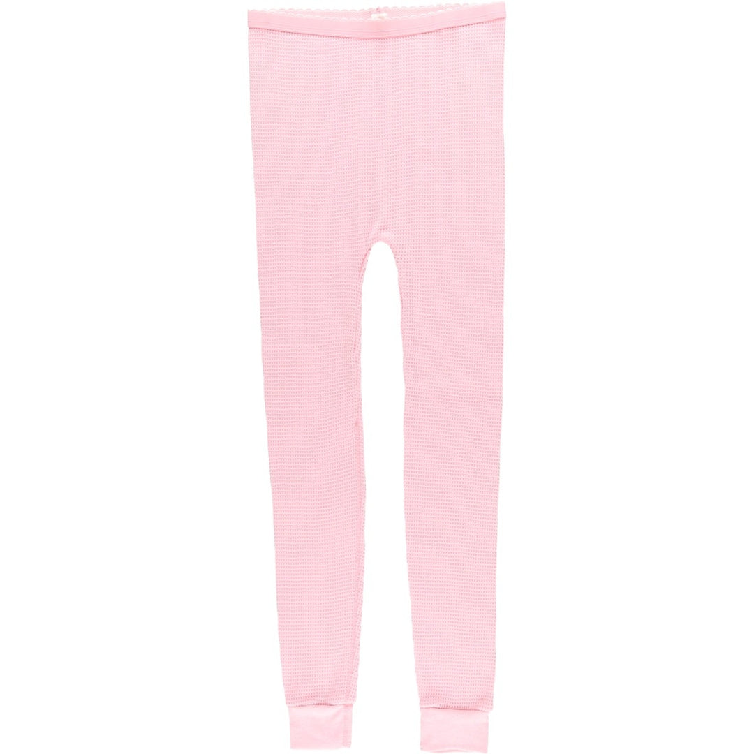 JCPenney Waffle Thermal Leggings Pants (Women's Size L) cotton pink type Vintage Second Hand