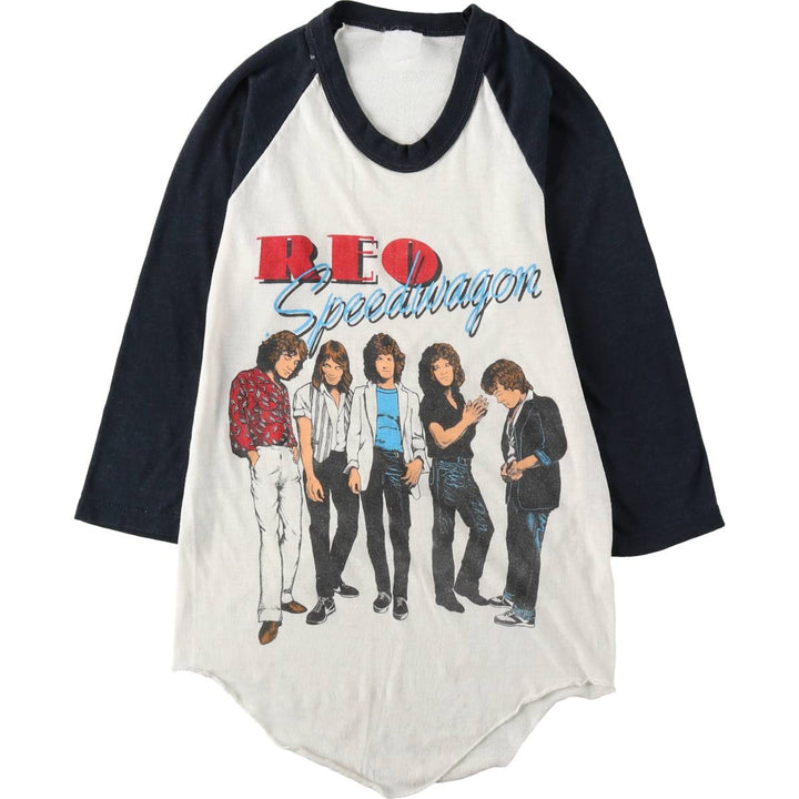 ~90'S REO Speedwagon 3/4 Sleeve Raglan Band T-Shirt, Women's Size XS (Vintage) unclear white type Vintage Second Hand