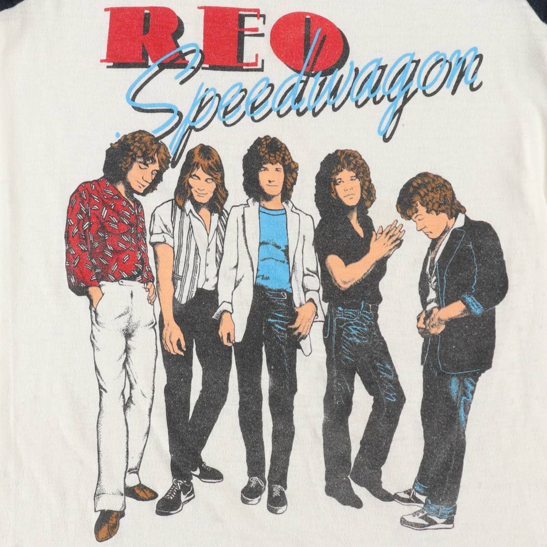 ~90'S REO Speedwagon 3/4 Sleeve Raglan Band T-Shirt, Women's Size XS (Vintage) unclear white type Vintage Second Hand
