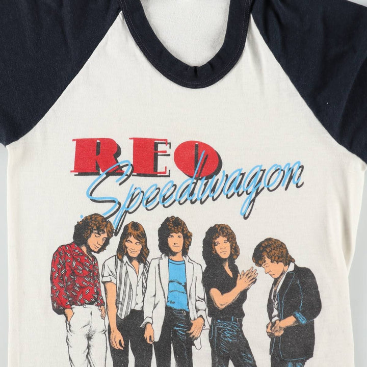 ~90'S REO Speedwagon 3/4 Sleeve Raglan Band T-Shirt, Women's Size XS (Vintage) unclear white type Vintage Second Hand