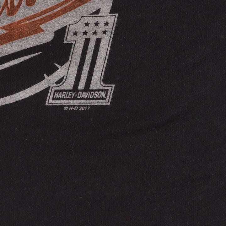 Harley-Davidson Cut-Off Motorcycle Long-Sleeve T-Shirt (Women's Size L) unclear black type Vintage Second Hand