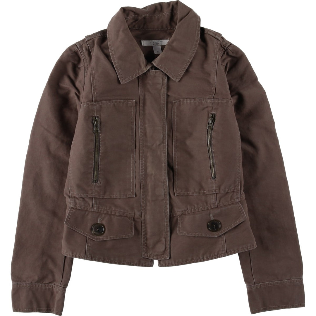 LOFT Sampling Military Jacket, Women's Size L (approx.) cotton gray type Vintage Second Hand