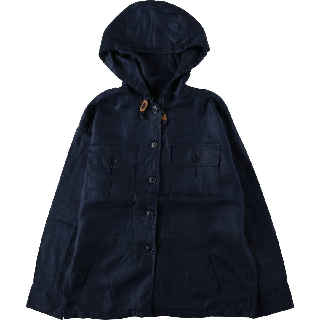 Ralph Lauren linen hoodie, women's size M (approx.) linen navy blue type Vintage Second Hand
