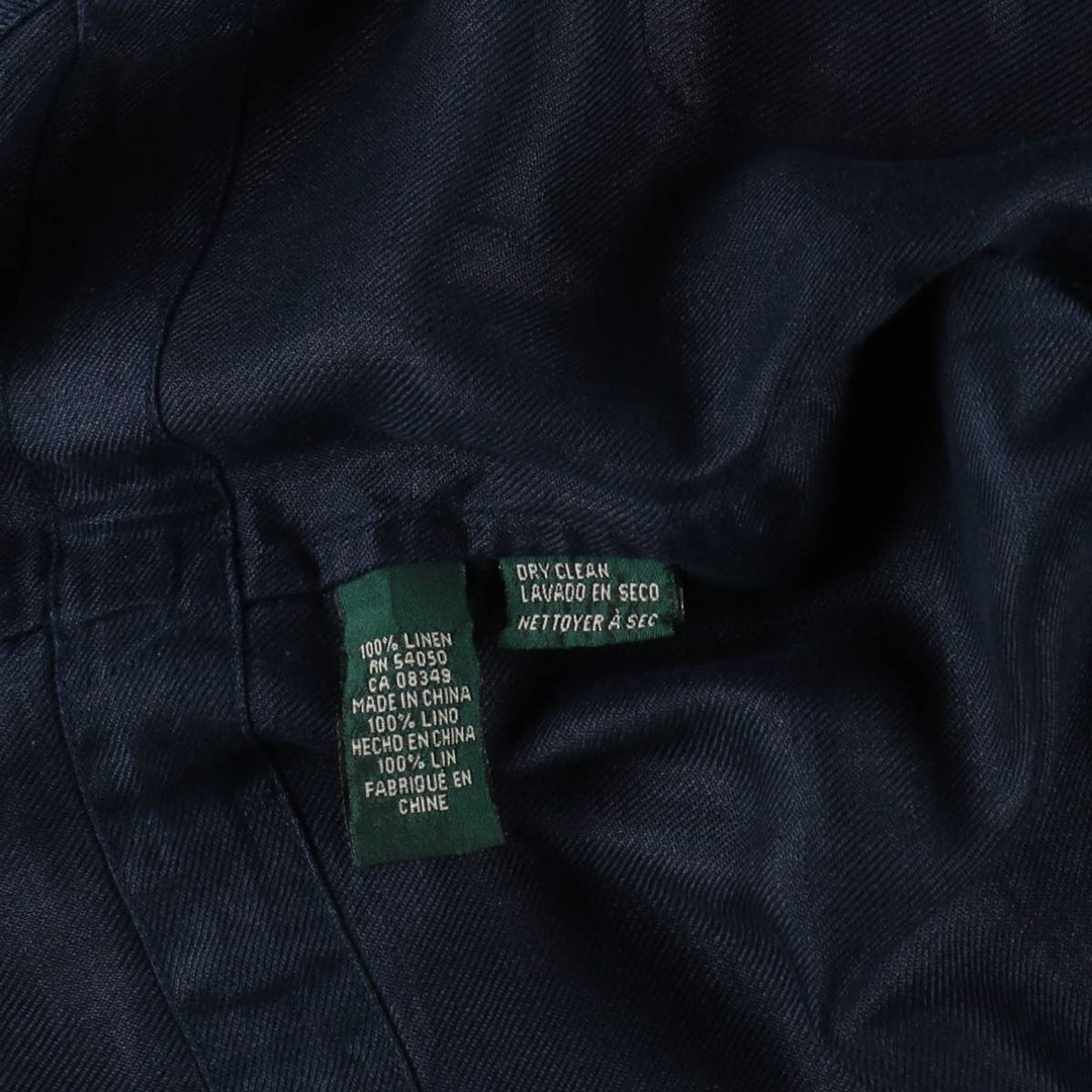 Ralph Lauren linen hoodie, women's size M (approx.) linen navy blue type Vintage Second Hand